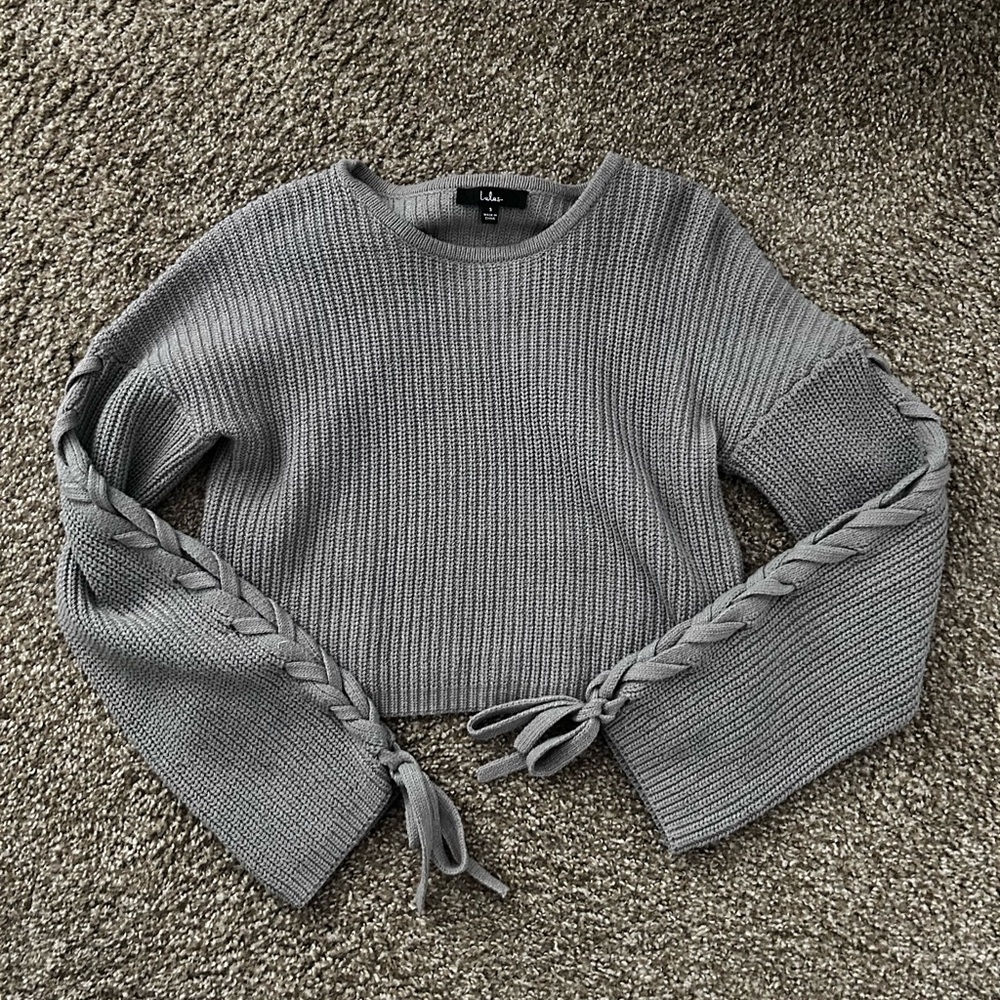 Lulu's Charcoal Knit Sweater